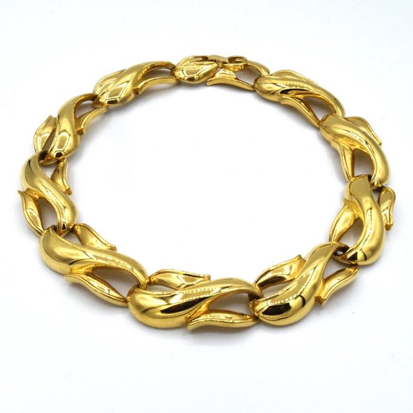 Vintage Givenchy Chunky Necklace Gold Tone - Picture 6 of 7